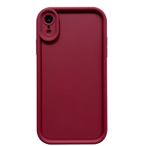 Image of Puxicu Slim Case for iPhone XR, Enhanced Camera Protection, Shockproof Skin-Friendly Touch Soft Case Cover for iPhone XR Phone 6.1 inch, Wine