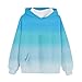 Oversized Hoodies for Girls Fashion Tie Dye Casual Hoodie Fall Loose Fit Vintage Hooded Sweatshirt with Pocket Light Blue