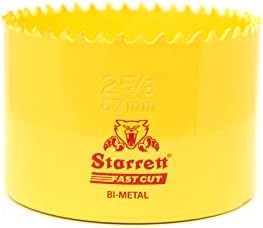 Starrett HSS Bi-Metal Hole Saw - FCH0100 Fast Cut Extra Cobalt Hole Saw - For Stainless Mild Sheet Wood Plastic Various Materials - 25mm