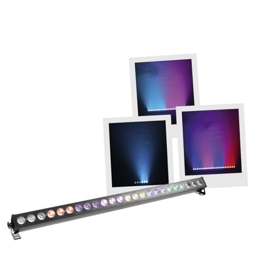 BoomToneDJ ColorPix Barre LED couleur 24x3W RGB de 1m. Eclairage de scène Noir Wash, Blinder, Ambiance lumineuse. Projecteur linéaire 24 LED. Pilotage DMX,...