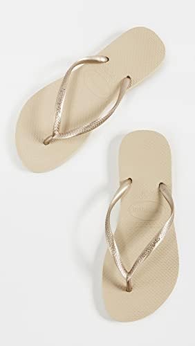 Havaianas Women's Slim Flip Flop Sandals, Sand Grey/Light Golden, Size 9/10 Womens | Image 4