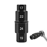Chovize Hex Axle Tool 3/8 Inch, Motorcycle Spindle Socket Tool, Front Wheel Spindle Removal Wrench, 4-in-1 Hex Allen Axle Spindle Driver Socket Adapter Tool - 17mm, 19mm, 22mm, 24mm