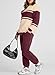 Herseas Women's Two Piece Outfits Long Sleeve Color Block Sweatsuit with Jogger Pants Lounge Sets with Pockets Winter 2025 Fashion Clothes Burgundy Medium 8 10