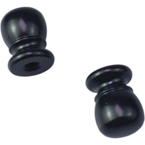 Image of FDXGYH 2 Pcs Ball Lamp Finial Cap Knob Tapped of Tops for Lamp Shade Holder Harp 1 /4-27 Solid Lamp Finial Caps (Black)