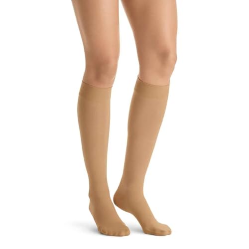 Image of JOBST UltraSheer Waist High 20-30 mmHg Compression Stockings Pantyhose, Closed Toe, Small, Natural