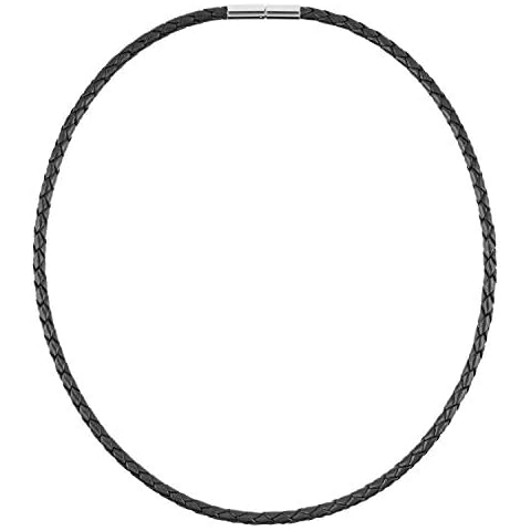 Auroris Echtleder Kette geflochten schwarz Dicke 4mm Cover