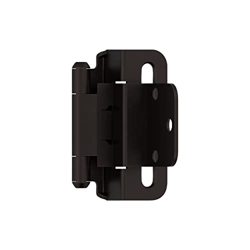 Image of Amerock 1 Pair 3 /8 inch Inset Oil-Rubbed Bronze Self-Closing Wrap Hinge