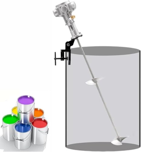 Power Mixer Pneumatic Agitator Clamp-On Drum Agitator Industrial-Grade Pneumatic Shaker Paint Stirring Tool，55 Gallon Pneumatic Agitator | Clamp-Mount Tank Drum Mixer for 400L Capacity | 3/4
