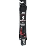 Ocean & Earth One XT Slimline Lightweight Comp Black Surfboard Leash - 6'