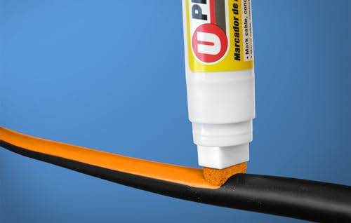 Image of U-Mark U-Phase Large Wire Marker 15mm Tip, Marks MCM Wire Up to 3 /4 in, for Electrical Panels Circuits CAT-5 Auto Wire, 1 Unit, Black