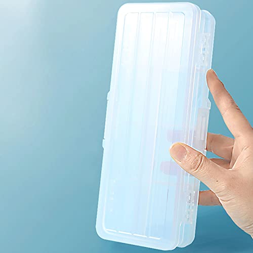 Oukerde Transparente Aufbewahrungsbox aus Kunststoff,Stifteetui Bürobedarf Organizer Box für Kinder Schüler Schule Cover
