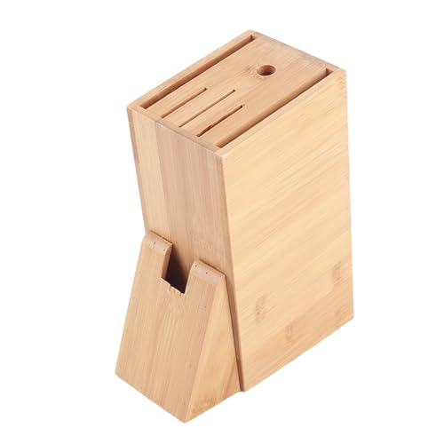 Wooden Knife Block, Knife Rack Kitchen Storage Multifunctional Holes Rack Kitchen Knives Ventilation Proof Holder Convenient Secure Stand to Save Space and Keep Neat