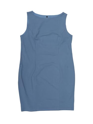 Image of Agnes Orinda Plus Size Sheath Dress for Women Sleeveless Boat Neck Casual Straight Pencil Work Dresses