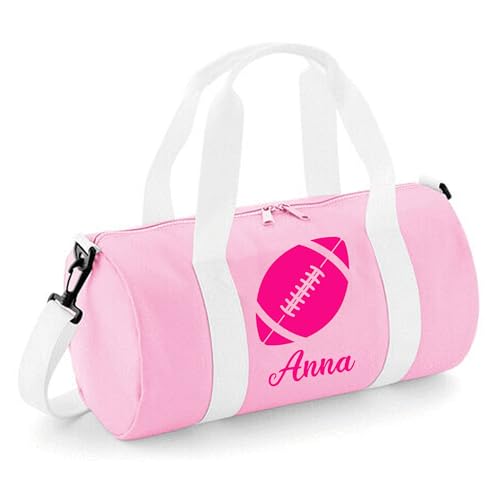 Always Looking Good Personalised Rugby Ball Barrel Bag Sports Holdall for Kids & Adults, 12L Durable Gym Bag Training Kit Bag, 20x20x40cm Stylish Spor