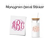 Initial Monogram Decal Sticker for Yeti Tumbler Cup, Car Decal, Laptop Monogram, Name Initial Decal for Water Bottles, Custom Name Decal