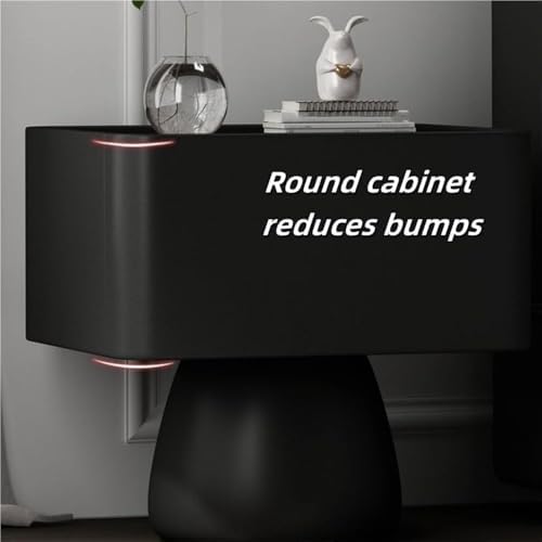 Solid Wood Nightstand with Glass Top - Minimalist Bedside Table for Small Spaces & Apartments - Stylish End Table for Bedroom & Living Room - & Functional