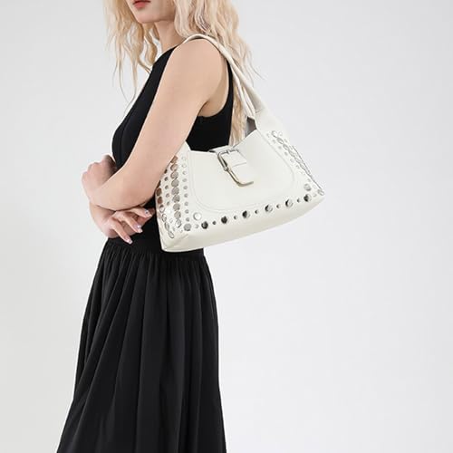Sac à main rétro grand volume et cabas cuir synthétique à clous