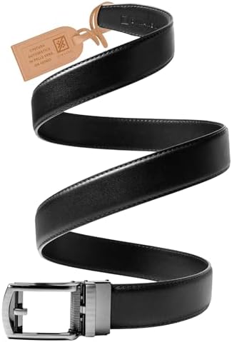 Cintura Uomo Pelle Nera - Cintura Uomo Senza Buchi - Cinta Uomo Pelle - Cintura Senza Buchi Uomo - Cintura Pelle Uomo - Cintura Cuoio Uomo - Cinture da Uomo - Cintura Nera Uomo