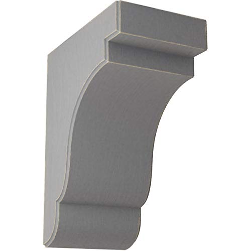 5 1/4"W x 8 1/2"D x 11"H Bedford Wood Vintage Decor Bracket, Pebble Grey