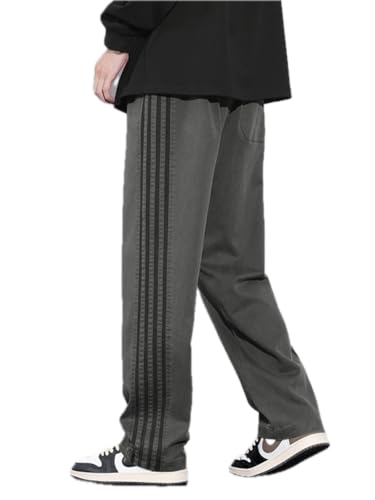 Jeans Pants Trouser Denim Japanese Retro Lyocell Striped Elements Floor Length Casual Men's Versatile Elastic Waisted