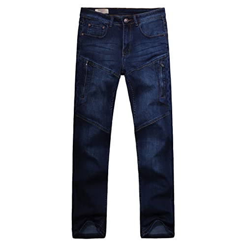 Jeans Cargo lâche pour hommes avec poches zippées et coupe droite confortable