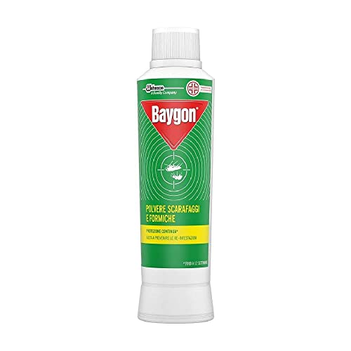 JOHNSON WAX Baygon Insetticida in Polvere Scarafaggi e Formiche 6 Flaconi da 250 Grammi