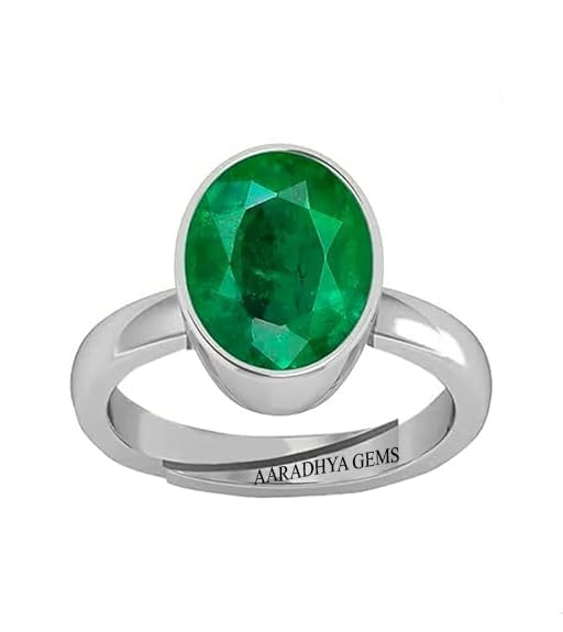 7.25 Ratti 6.50 Carat Natural Emerald Stone Adjustable Ring Oval Cut Gift for Womens and Girls-image-23