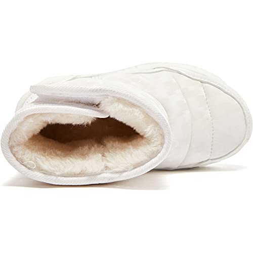 Hobibear Toddler Snow Boots For Boys Girls Kids Outdoor Winter Shoes (5 Toddler,White) #TOP4