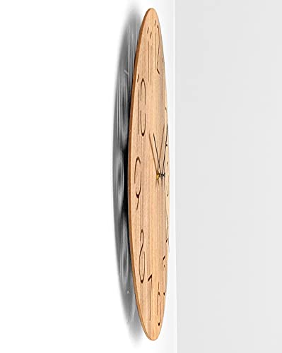 Beverly Hills Polo Club Real Wood Wall Clock -18-Inch Battery Operated Handmade No Tick Clock - Tuscan Style With Vintage Rustic Design, Provides A Unique Room Decor #TOP2