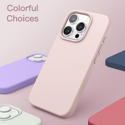 Image of JETech Silicone Case for iPhone 15 Pro, Light Pink | Silky Soft Touch, Shockproof Cover, Scratch Resistant, Microfiber Lining