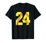 Softball #24 Fast Pitch Love Softball Mom Favorite Player T-Shirt