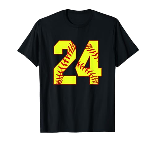 Softball #24 Fast Pitch Love Softball Mom Favorite Player T-Shirt