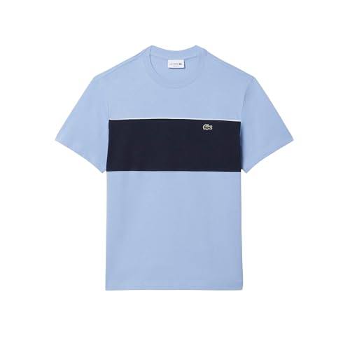 Lacoste Men's Colour-Block Cotton T-Shirt, Aphylla/Blackbird, X-Large