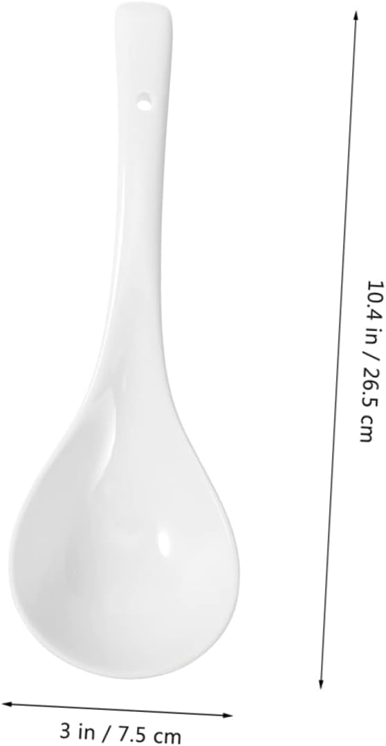 Large Ceramic Soup Spoon Premium Restaurant Tableware and Easy to Clean for Home Cooking Serving Soups Porridge and Rice