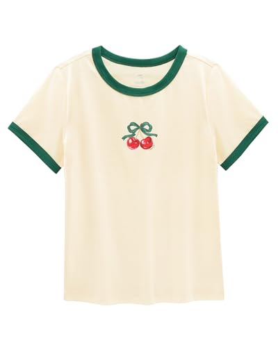 Stelle Girls Shirt Short Sleeve T-Shirt Crew Neck Casual Basic Summer Tee Tops for Kids Teen 5-15 Years