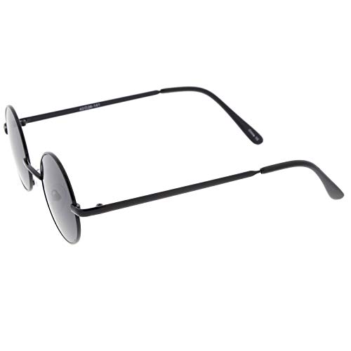 zeroUV Óculos de sol pequenos retrô inspirado em Lennon lentes de cor neutra redondos de metal 41 mm