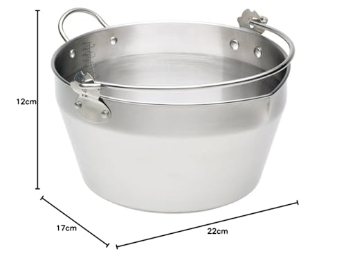 KitchenCraft Jam Pan, Home Made Maslin/Jam Pan for Induction Hob with Recipe in Gift Box, Stainless Steel, 9 litres, Silver - Image 3