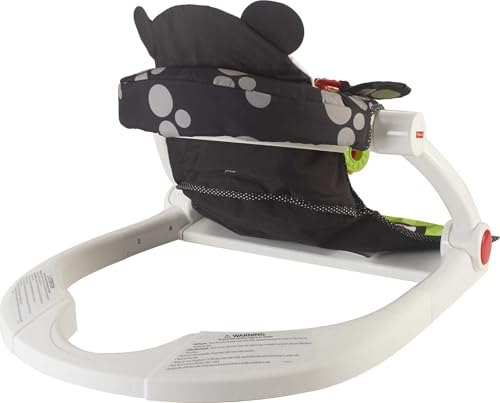 Fisher-Price Portable Baby Chair Sit-Me-Up Floor Seat with Developmental Toys and Crinkle & Squeaker Seat Pad, Panda Paws