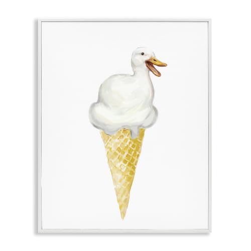 Duck Ice Cream Cone Pop Art, 16 x 20 Inch Framed Giclée Print