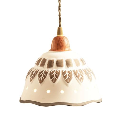 Suspension céramique au style japonais, luminaire créatif E27