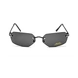 Polarized Matrix Square Rimless Sunglasses men Ultralight (Black, Gray)