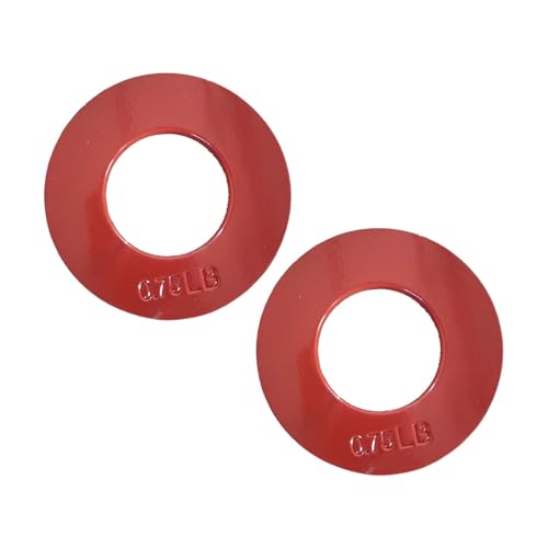 MotiveTech 2 Pieces Fractional Weight Plates Color Coded Dumbell Weights Small Change Plates for Home Gym, red 0.75LB