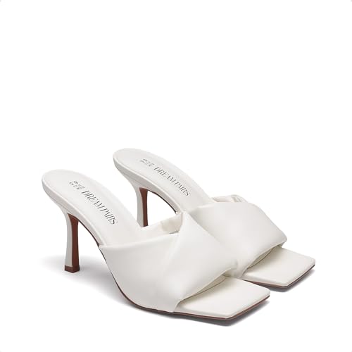 Image of DREAM PAIRS Women's High Stilettos Heels Mules Open Square Toe Slip On Comfort Sexy Dress Pumps Sandals Fashion Casual Prom Dress Shoes