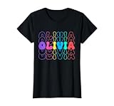 Olivia Retro Wordmark Classic Unisex Tee T-Shirt, Women, Black, X-Large