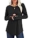 OFEEFAN Womens Tops Long Sleeve Shirts for Women Fall Fashion Must Have Business Casual Outfits Work Blouses Maternity Clothes L Black