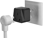 Canada Adaptateur de voyage type B - Convertisseur universel de prise d'alimentation pour l'Australie/Chine/Nouvelle-Zélande/Argentine CA, 2000W 110V-250V Double mise à la terre 3 Pong, noir