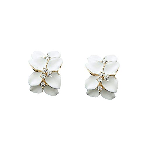 Ouken Elegante Gardenia-Form-Ohr-Bolzen-Blumen-Ohrringe Nehmen, um Partei und beiläufige für Frauen und Mädchen Weiß 1pc X1143
