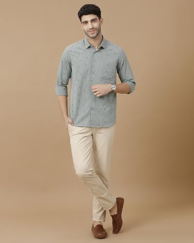 Image of Cavallo by Linen Club Men's Blended Linen Blue Solid Full Sleeve Casual Shirt