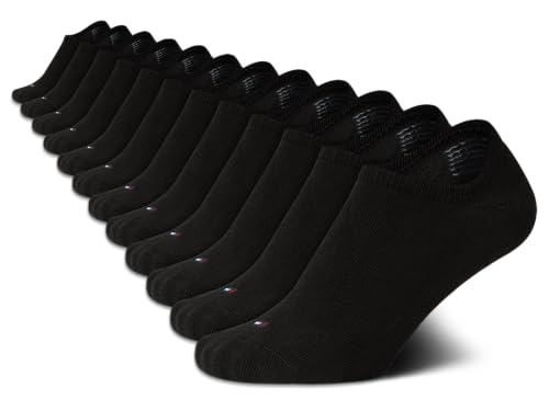 Tommy Hilfiger Women's Show Liners - 12 Pack Breathable No Show Sport Liners - Thin Low Cut Socks for Women (Shoe Size: 4-10)