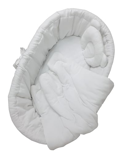 WIKLINOPOL IRENEUSZ ZYGMUNT WICKER WOOD BABY 2000 EU Bettwäsche-Set 4-TLG. für Babys- & Kinder, Musselin Bettwäsche für Kinderbetten, Bettbezug mit Bettlacken in der Farbe Weiß WIKLINOPOL IRENEUSZ ZYGMUNT WICKER WOOD BABY 2000 EU Bettwäsche-Set 4-TLG. für Babys- & Kinder, Musselin Bettwäsche für Kinderbetten, Bettbezug mit Bettlacken in der Farbe Weiß